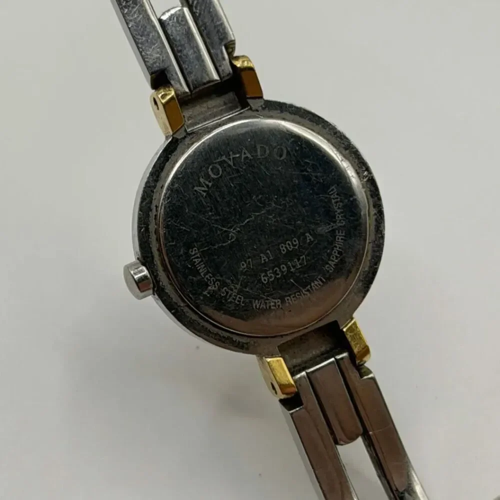 Authentic Vintage Movado Harmony Black Dial Two Tone Women's Watch 97.A1.809A